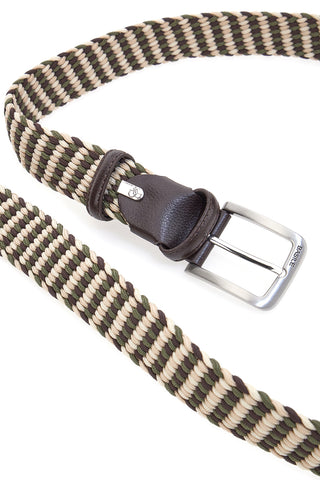 Basile BA1346/ELASTICO grün-beiger elastischer Flechtgürtel, Einheitsgröße