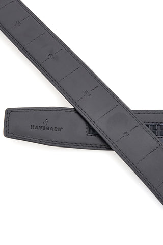 Navigare A3878-35 schwarzer Ledergürtel mit Metallschnalle