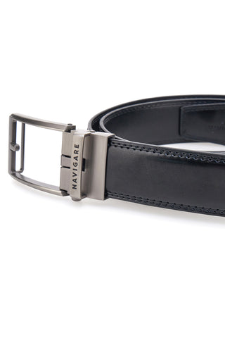 Navigare A3876-35 schwarzer Ledergürtel mit Metallschnalle