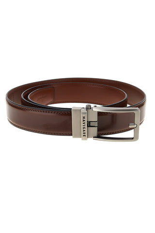 Cintura marrone in pelle con fibbia in metallo Navigare A3876-35