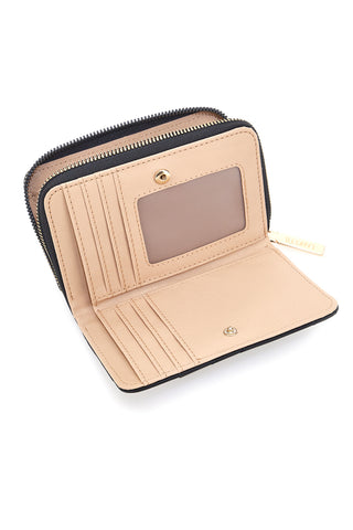 Schwarze Geldbörse mit goldenen Lanzettendetails Norvil 508-84