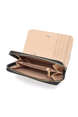 Schwarze Geldbörse mit goldenen Lanzettendetails Norvil 508-84