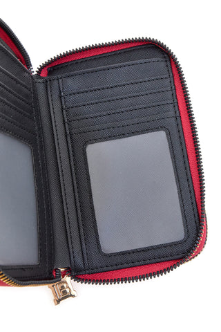 Portafoglio fucsia con impunture a cuore e doppia zip Laura Biagiotti LB25W-502-006