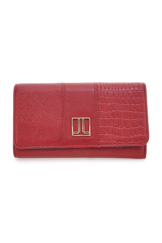 Rote Geldbörse mit Animal-Print und goldenen Details Lancetti LL25W-501-68