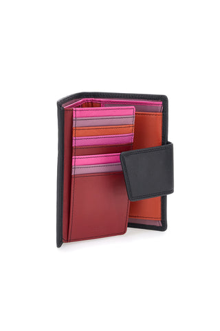 Naj-Oleari 2036/RW3 Schwarze Geldbörse aus echtem Leder mit Reißverschluss