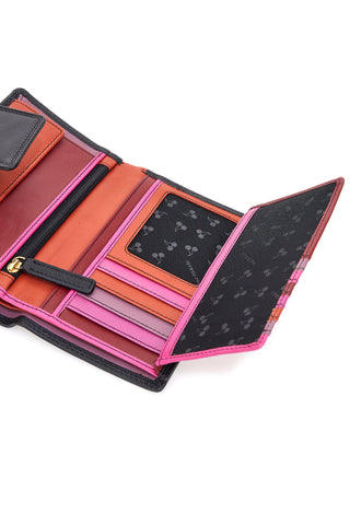 Naj-Oleari 2036/RW3 Schwarze Geldbörse aus echtem Leder mit Reißverschluss