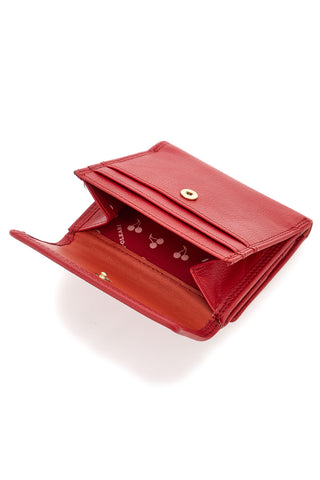 Naj-Oleari 2047/RW3 Rote Geldbörse aus echtem Leder mit mehreren Fächern