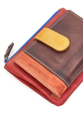 Naj-oleari 1938 mehrfarbiges Portemonnaie mit Reißverschluss und Schlüsselanhänger