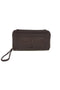 Portafoglio marrone con zip, laccetto da polso e logo ricamato Naj-oleari 99462150/P