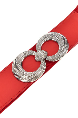 Roter elastischer Gürtel mit Juwelenschnalle First Lady WIS 8