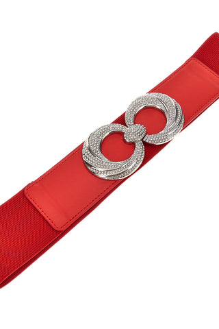 Roter elastischer Gürtel mit Juwelenschnalle First Lady WIS 8