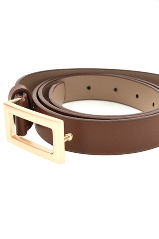 Brauner Gürtel mit rechteckiger Schnalle First Lady WIS 0149 G
