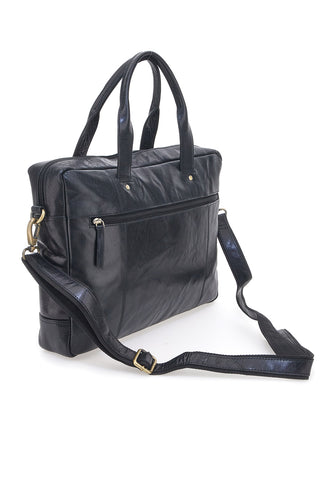 Aktentasche aus Leder NBG 333-1 Schwarz