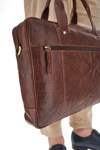 Ventiquattrore in Pelle NBG 333-1 Marrone