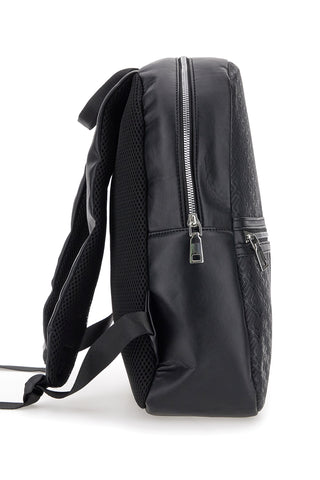 Zaino in pelle nera con tasche interne LANCETTI CARIUS