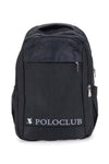 Polo Club 600 Schwarzer PC-Rucksack mit Reißverschlüssen