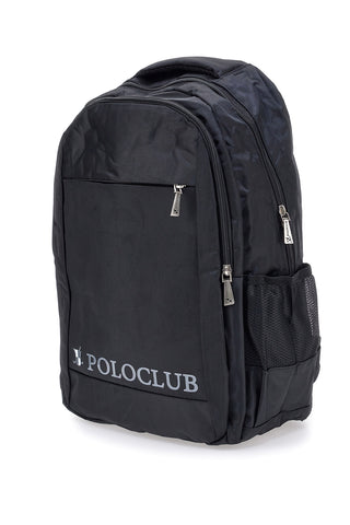 Polo Club 600 Schwarzer PC-Rucksack mit Reißverschlüssen