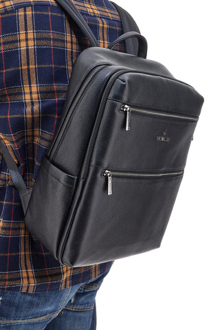 Zaino Nero Multiscomparto Con Tasca Porta Pc In Vera Pelle B. Cavalli 1150IBC1294