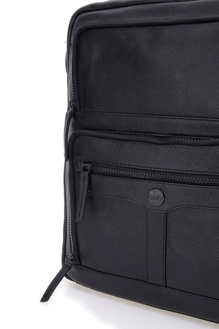 Zaino Nero in Pelle con Tasca Porta Computer GIANMARCO VENTURI CLASS BUSINESS