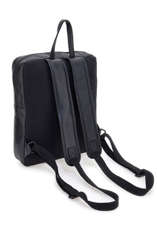 Schwarzer Lederrucksack mit Laptopfach GIANMARCO VENTURI CLASS BUSINESS