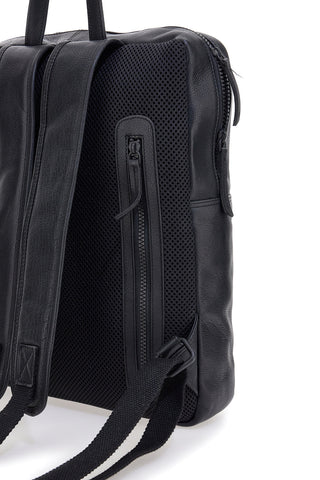 Schwarzer Lederrucksack mit Laptopfach GIANMARCO VENTURI CLASS BUSINESS