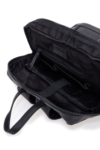 Schwarzer Lederrucksack mit Laptopfach GIANMARCO VENTURI CLASS BUSINESS