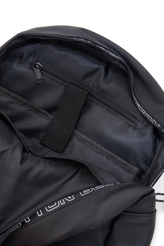 Schwarzer Rucksack mit verstellbaren Schultergurten Baumwollgurt K19-017-B051