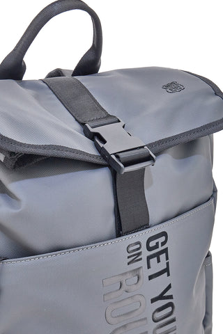 Zaino grigio con chiusura roll top Route 66 62141/SETRR/L