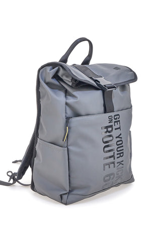 Zaino grigio con chiusura roll top Route 66 62141/SETRR/L