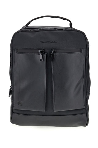 Schwarzer Stoff-Rucksack mit Fronttaschen und PC-Fach Renato Balestra COB 61991/L/SRBU7