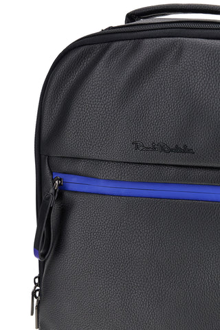 Schwarzer Rucksack mit blauen Details und PC-Fach Renato Balestra COB 62140/L/SRBU6