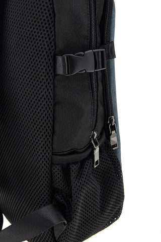 Zaino blu e nero con tasche multiple e cordini frontali Route 66 61992/L/SETRN