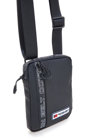 Schwarze Tasche mit verstellbarem Schultergurt Baumwollgürtel K19-017-B059