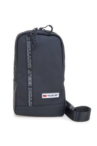 Schwarze Tasche mit verstellbarem Schultergurt Baumwollgürtel K19-017-B059