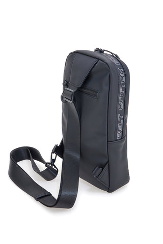 Schwarze Tasche mit verstellbarem Schultergurt Baumwollgürtel K19-017-B059