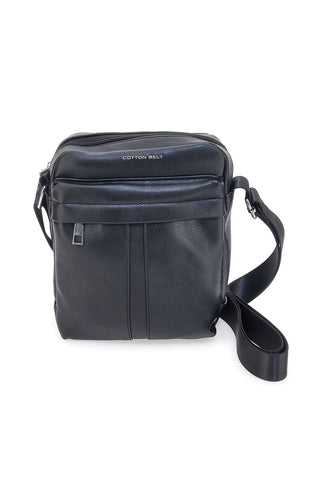 Borsello nero con tracolla regolabile Cotton belt K19-026-B052