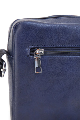 Borsello blu con tracolla regolabile Cotton belt K19-026-B052