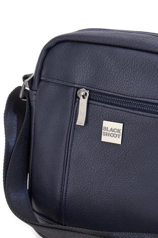 Borsello a tracolla blu con tasca frontale Black Shoot BLACK SHOOT BS17-1
