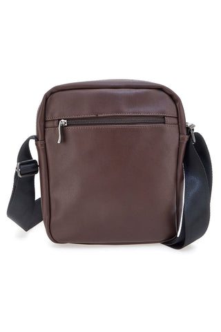 Borsello a tracolla marrone con cuciture a contrasto Black Ghost BASILE BS522-4