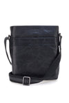 Borsa a tracolla nera in pelle con tracolla regolabile Black Shoot BS2883/T