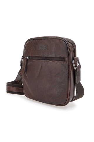 Borsello in pelle marrone Black Shoot BS2355/T con lavorazione artigianale