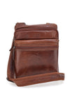 Borsello in pelle marrone compatto con doppia zip Black Shoot BS2660/T