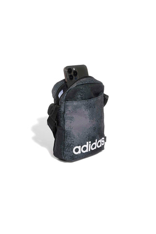 Adidas LIN G ORG Schultertasche mit Washed-Effekt, schwarz