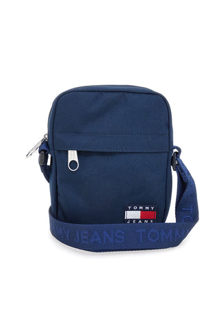 Tommy Jeans TOMMY DAILY REPORTER blaue Schultertasche mit Logo und Marken-Schulterriemen