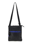 Schwarze Tasche mit blauen Details und verstellbarem Schulterriemen Renato balestra COB 62140/M