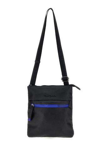 Borsello nero con dettaglio blu e tracolla regolabile Renato balestra COB 62140/M