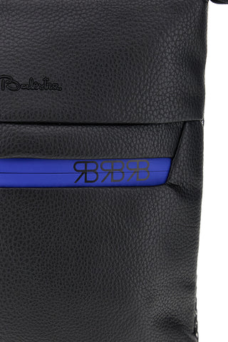 Schwarze Tasche mit blauen Details und verstellbarem Schulterriemen Renato balestra COB 62140/M