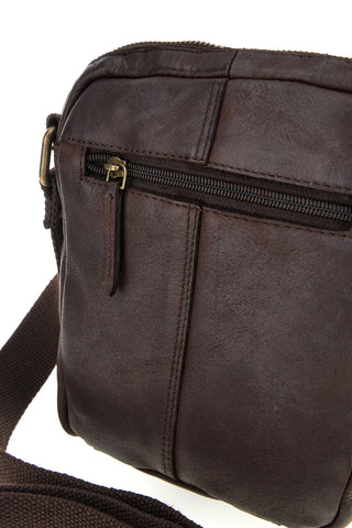 Borsa a tracolla marrone con tasche con zip Black shoot CLASS WYP002
