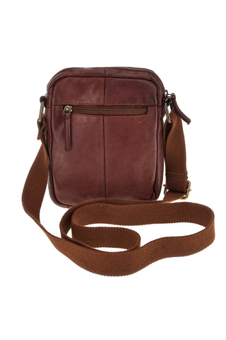 Borsa a tracolla cognac con tasche con zip Black shoot CLASS WYP002