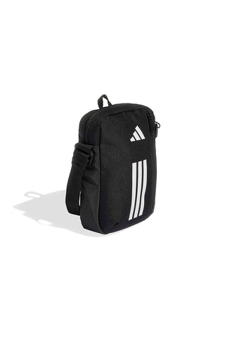 Borsello nero a tracolla con 3 strisce e tasca frontale con zip Adidas JZ7085